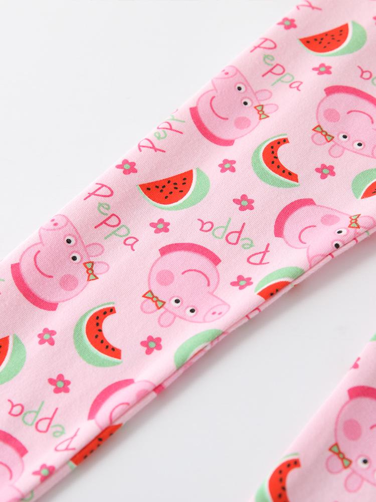 Peppa Pig Dívčí krajkové bavlněné legíny - Ležérní jarní/podzimní kalhoty