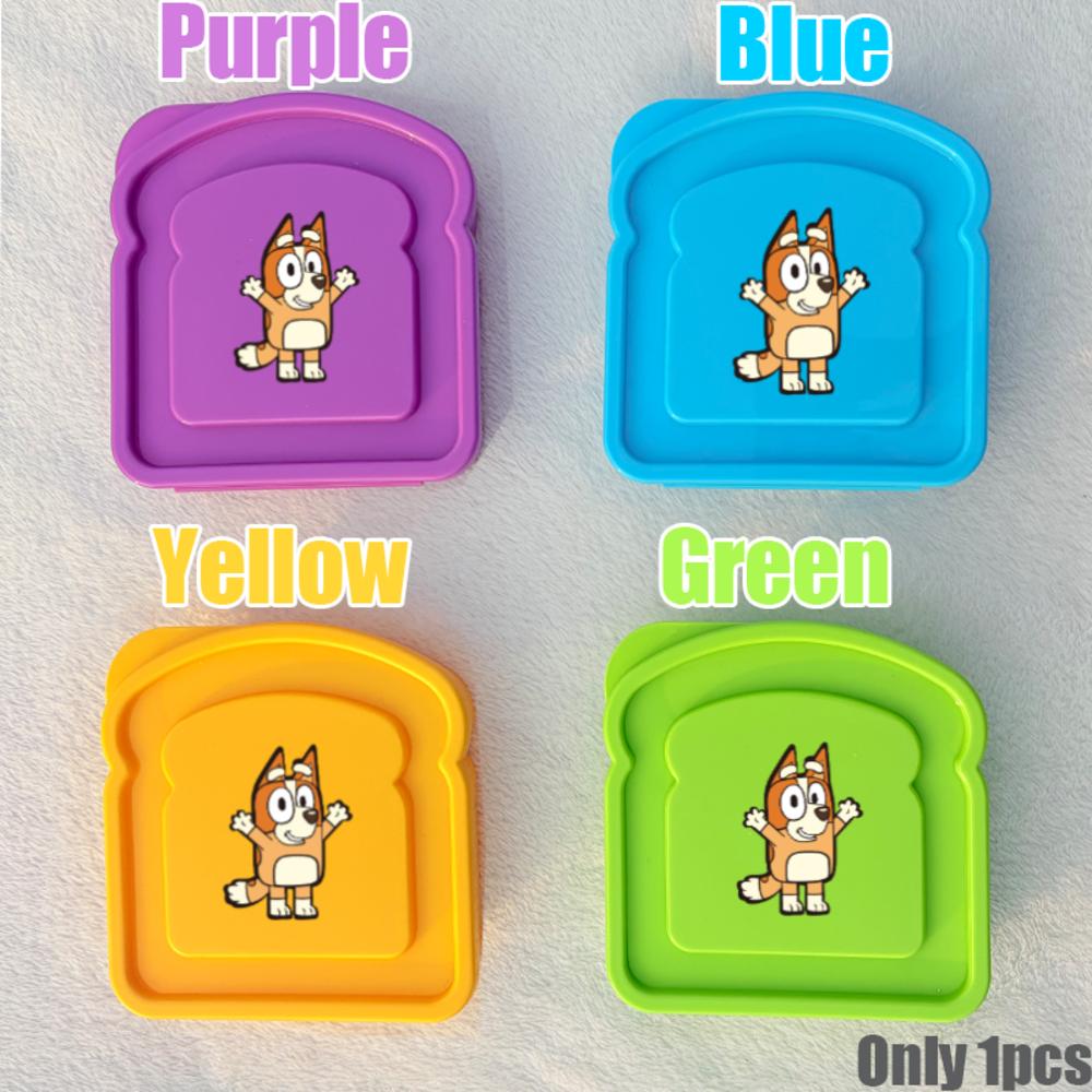 

Sandwich Containers Bluey Lunch Box flip cover Toast Storage Box Bingo Heeler Food Storage Case Reusable Lunch Case Gifts Only purple 1pcs