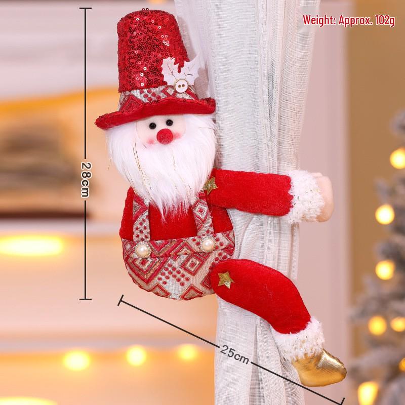 

Креативные рождественские подхваты для штор: Мультяшные украшения «Снеговик и старик» See Image for Dimensions