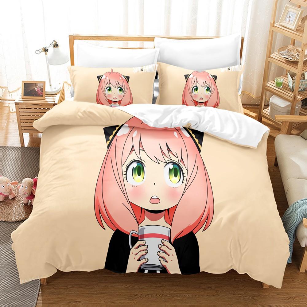 Anime SPY×FAMILY Bedding Set Anya Forger Duvet Cover Set Microfiber Single Queen King Twin Full Size Duvet Cover For Gifts