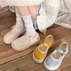 French ballet style white round head thick sole shallow mouth single shoes women's summer 2025 new with skirt height increase Mary Jane shoes