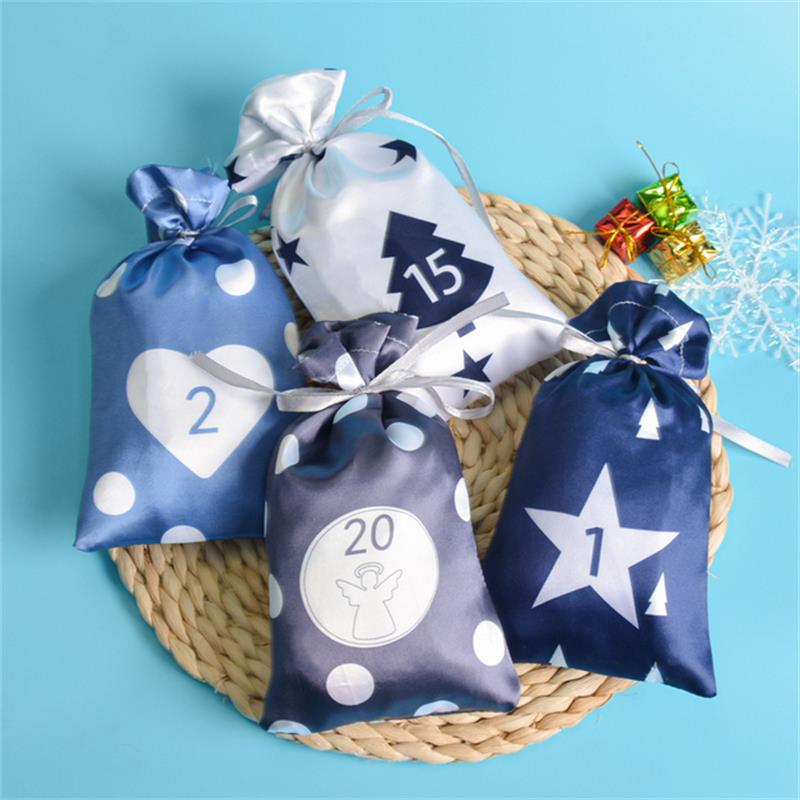 Christmas Decoration 2025 Advent Calendar 24pcs Gift Bags Kerst Decoratie DIY Paper Stickers Wooden Ornament Xmas Navidad