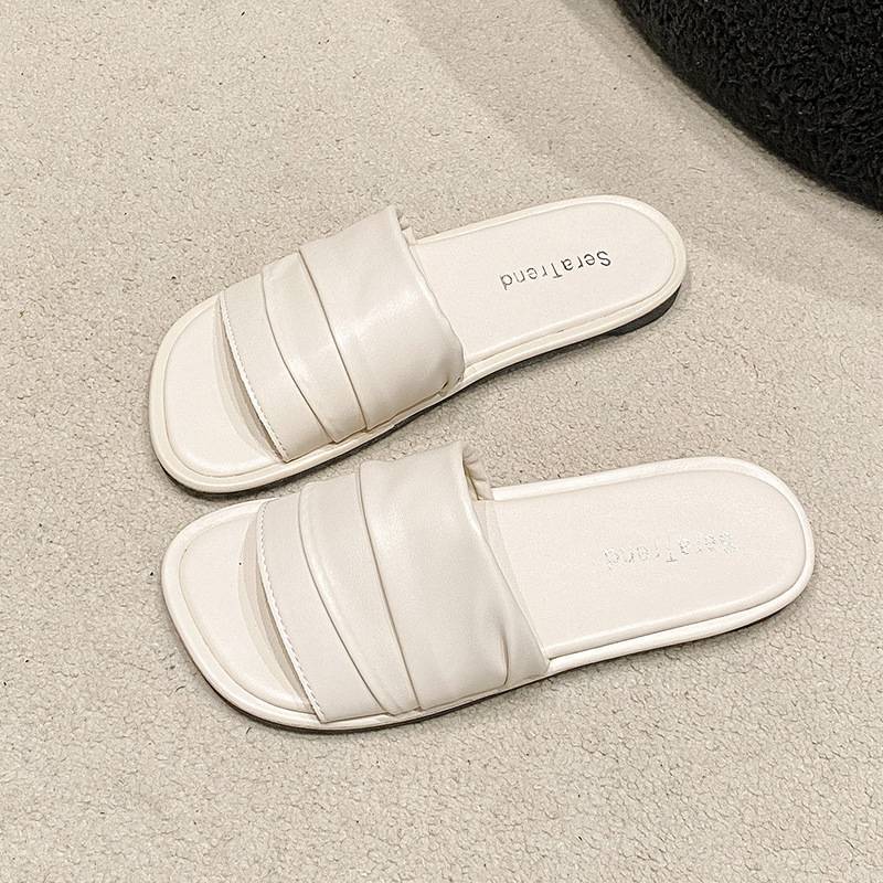Star models are beautiful, flat-bottomed cool slippers, women's summer outer wear, new models with skirts, beach vacation