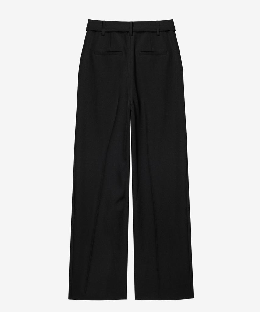 MIND BRIDGE WOMEN [W] Single-Pleat Wide Belted Slacks - 2 Colors