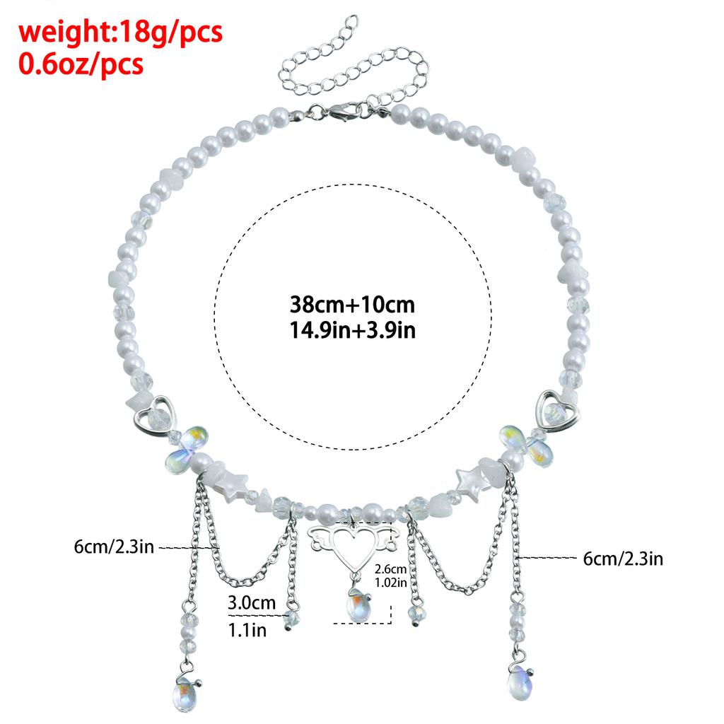 Jewelry Beaded Design Sense Sweet Cool Y2K Butterfly Choker Qianxi Wind Dopamine Necklace