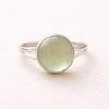 Grüner Prehnit Runder Edelstein Statement Ring, 925 Sterlingsilber Schmuck, Minimalistischer Handgemachter Schmuck