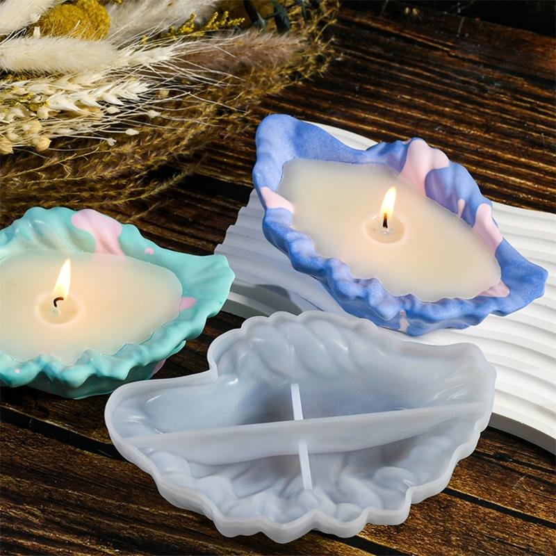 Creative Silicone Mold for Making Beautiful Shell Waved Plates and Scented Plaster Candle Holders Decoration