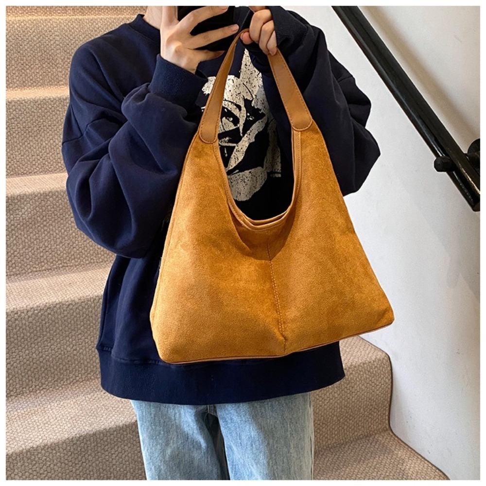 Vintage-Umhängetaschen aus Wildlederimitat, Shopper-Geldbörsen, trendige Tragetasche für Frauen und Mädchen