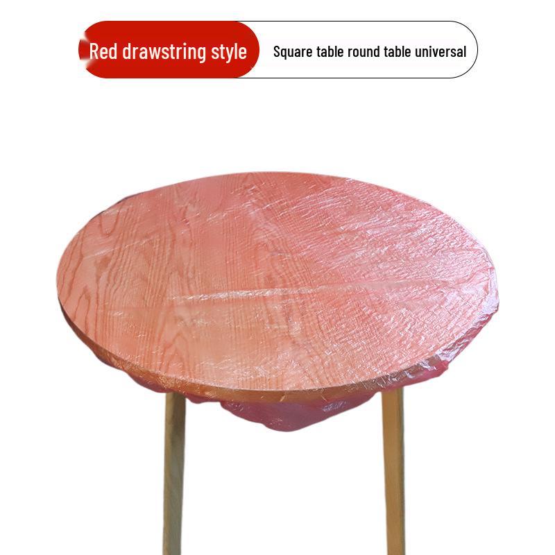 Elastic Disposable Transparent Tablecloth - Oil-proof, Wash-free, Wear-resistant, Thickened PE Plastic for Round or Square Tables