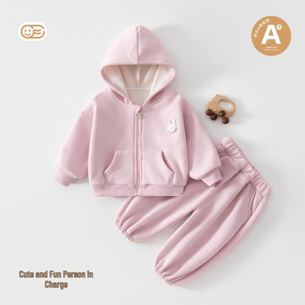 Girls & Boys Two-Piece Casual Set: Autumn/Winter Baby Clothes with Long Pants