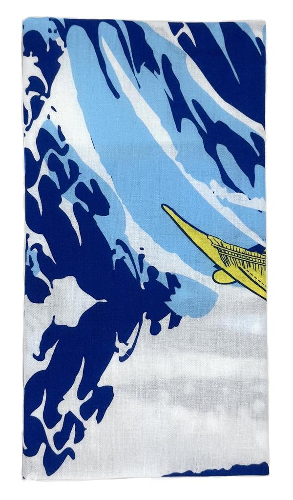 Sanrio Japanese Pattern Hand Towel Hangyodon Great Wave Off Gift Made in Japan "The Kanagawa"