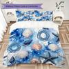 Beach Seagull Shell Pattern Bedding uilt Set uilt Cover Pillowcase Home Decoration Birthday Gift (1 * duvet cover + 2 * pillowcase without core)