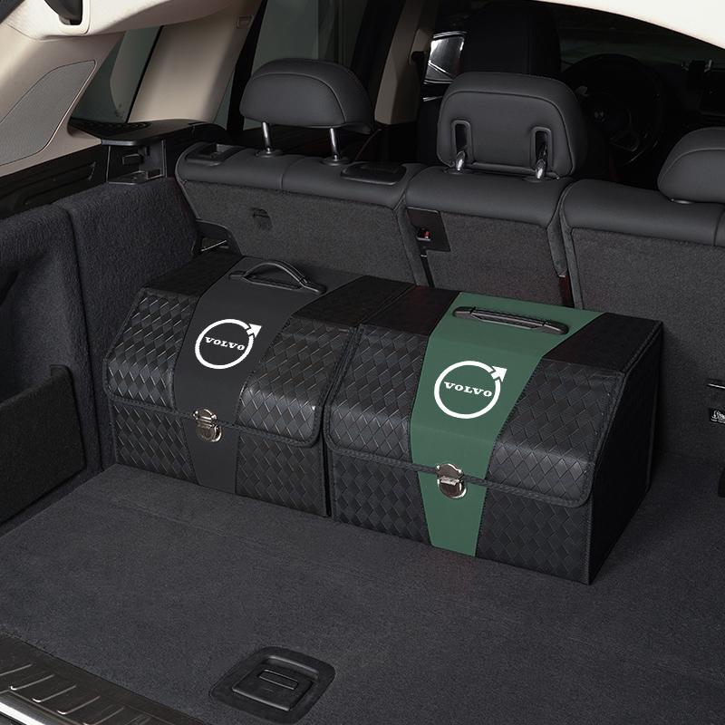 Car Emblem Organizer Box Auto Trunk Storage Bag Accessories For Volvo ES90 EC40 EX40 EM90 XC90 V90 V60 XC60 V40 S80 S60 S90 C40 aln123