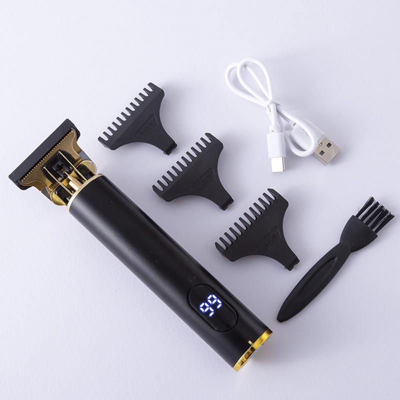 T9 LCD Electric Hair Clipper | Retro Engraving, Oil Head, Professional Home Use