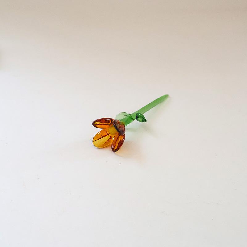Glazed Handmade Small Flower Glass Simulation Bouquet Home Decoration Ornament