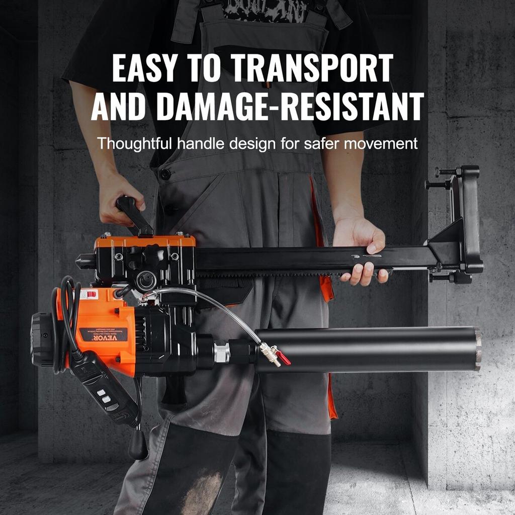 Core Drill Machine 0.8-7.9in Dia 3000W Diamond Core Drill Rig with Stand