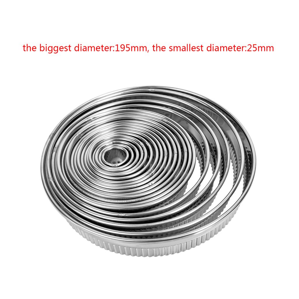 20 Pcs Stainless Steel 3D Biscuit Mould Round Cookie Cutters Ergonomic Design Gift for Baking Lover Biscuit Cake Mould