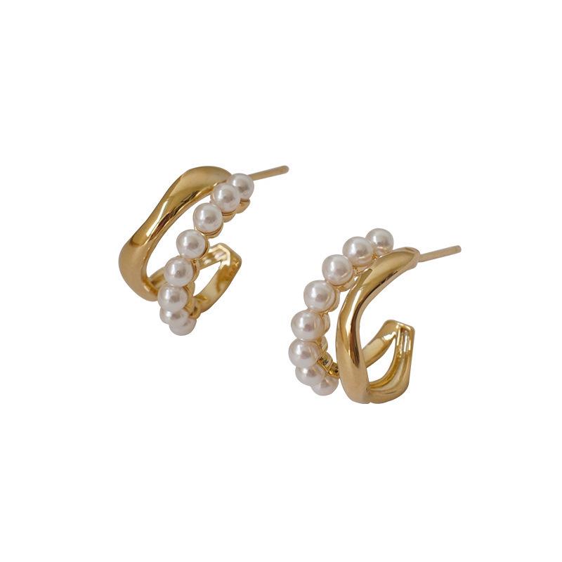 Elegante Süßwasserperlen-Ohrstecker für Damen - Trendig, Schlicht, Feenhafter Stil