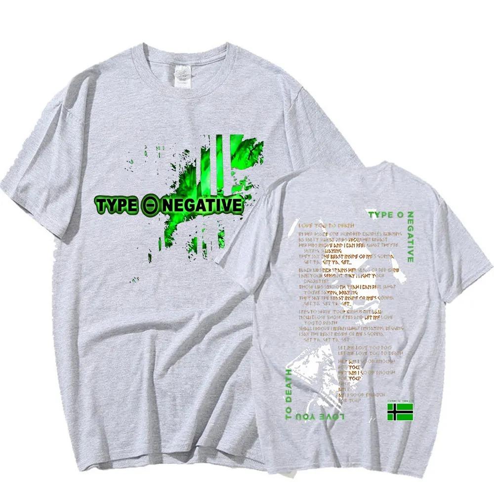 Rockband Type O Negative Tryck Bomulls T-shirt Män Kvinnor Hip Hop Tee Kortärmad T-shirt Sommar Oversized T-shirts Toppar