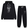 Frühling und Herbst Damen Print Conjunto Moletom Feminino Fleece Sportbekleidung Langärmliger Kapuzenpullover mit Taschen Anzug