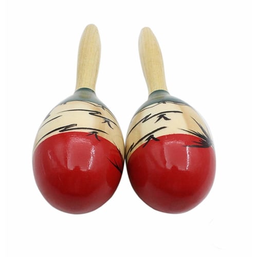 TradeWind Maracas, Latin Percussion, Wooden Shakers, Egg-Shaped, Set of 2 (Palm Tree Design), Perfect for Eurhythmics, Brass Bands, Karaoke, and Parti