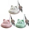 Electric Cat Interactive Toy with Feather Bell Automatic Moving Cat Teaser Boredom Toy Indoor Cats Enrichment Toy with Music Light