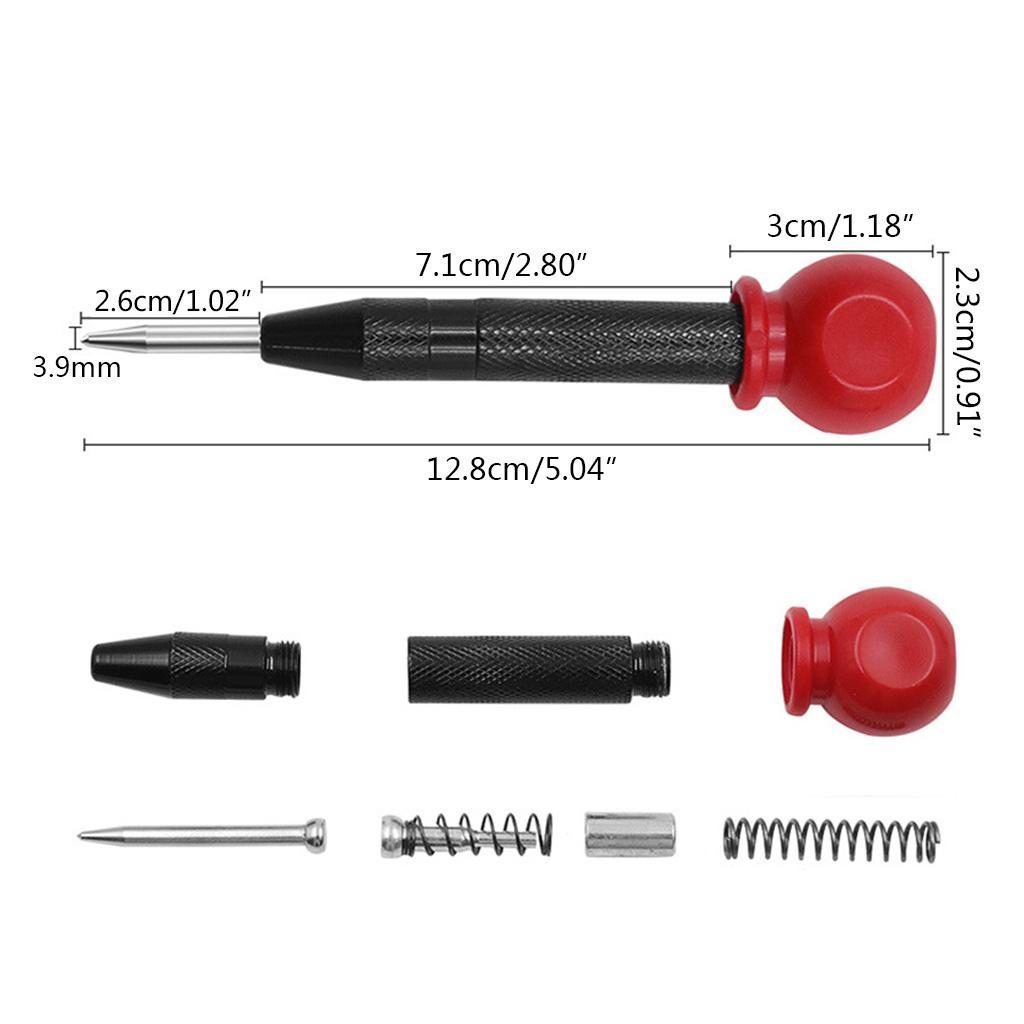 Spring Loaded Center Hole Punch for Metal Wood Plastic Glass and Marble