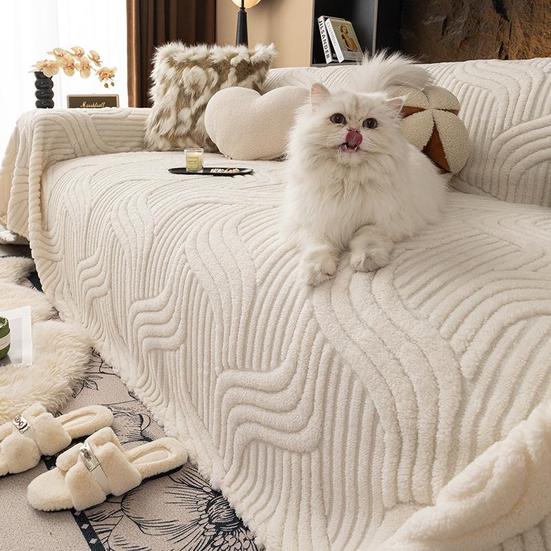 High-Quality American Style Anti-Cat Scratch Sofa Cover with Plush Sofa Cushion Protection