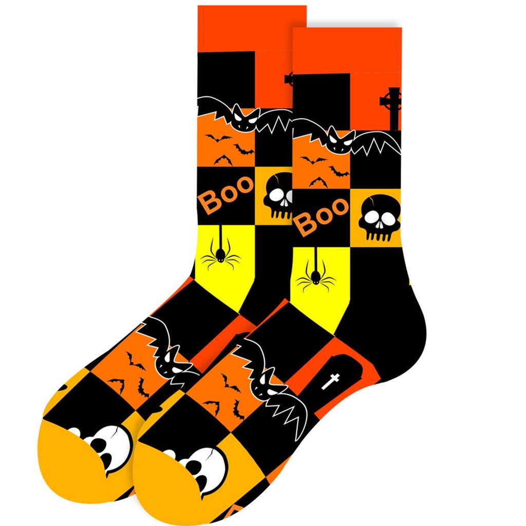 Adult Halloween Printed Knee High Socks for Costume Party and Casual Wear