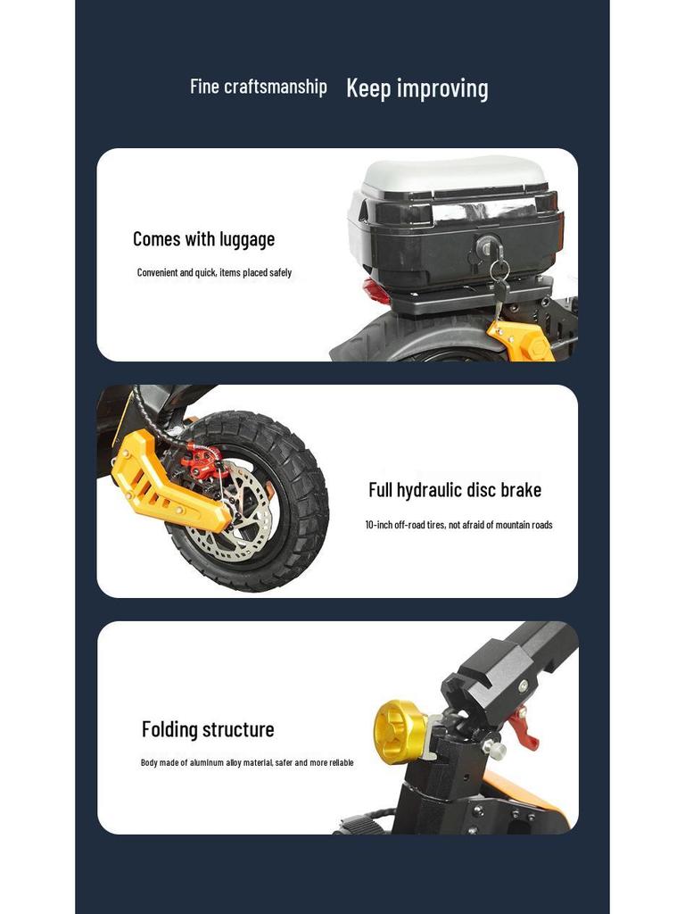 Foldable Off-Road Electric Scooter for Adults with Lithium Battery - Commuter Model
