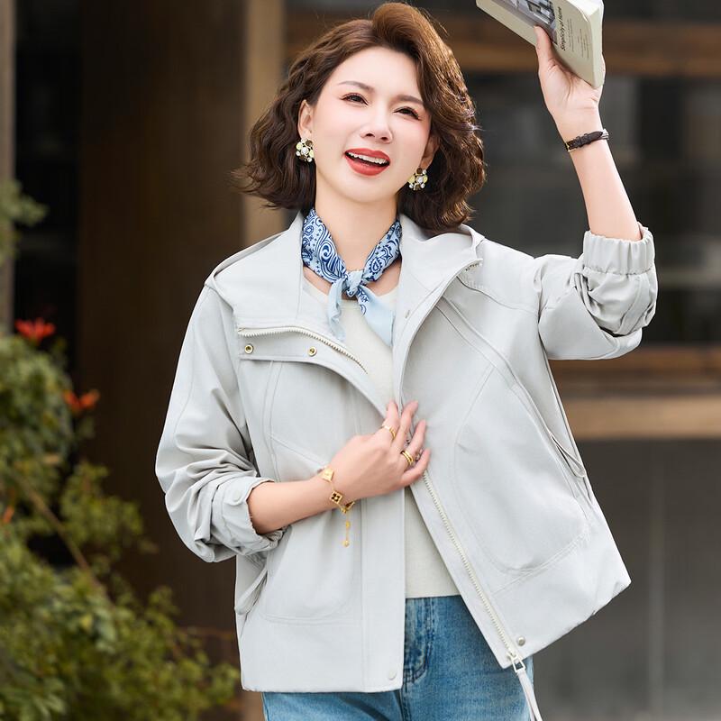 Pasta 2026 Spring Middle-Aged Women s Loose Hooded Casual Jacket 2XL