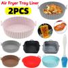 2Pcs Silicone Air Fryer Baking Tray Food Grade High Temperature Resistant and Easy To Clean Oven Mat Air Fryer Silicone Liners