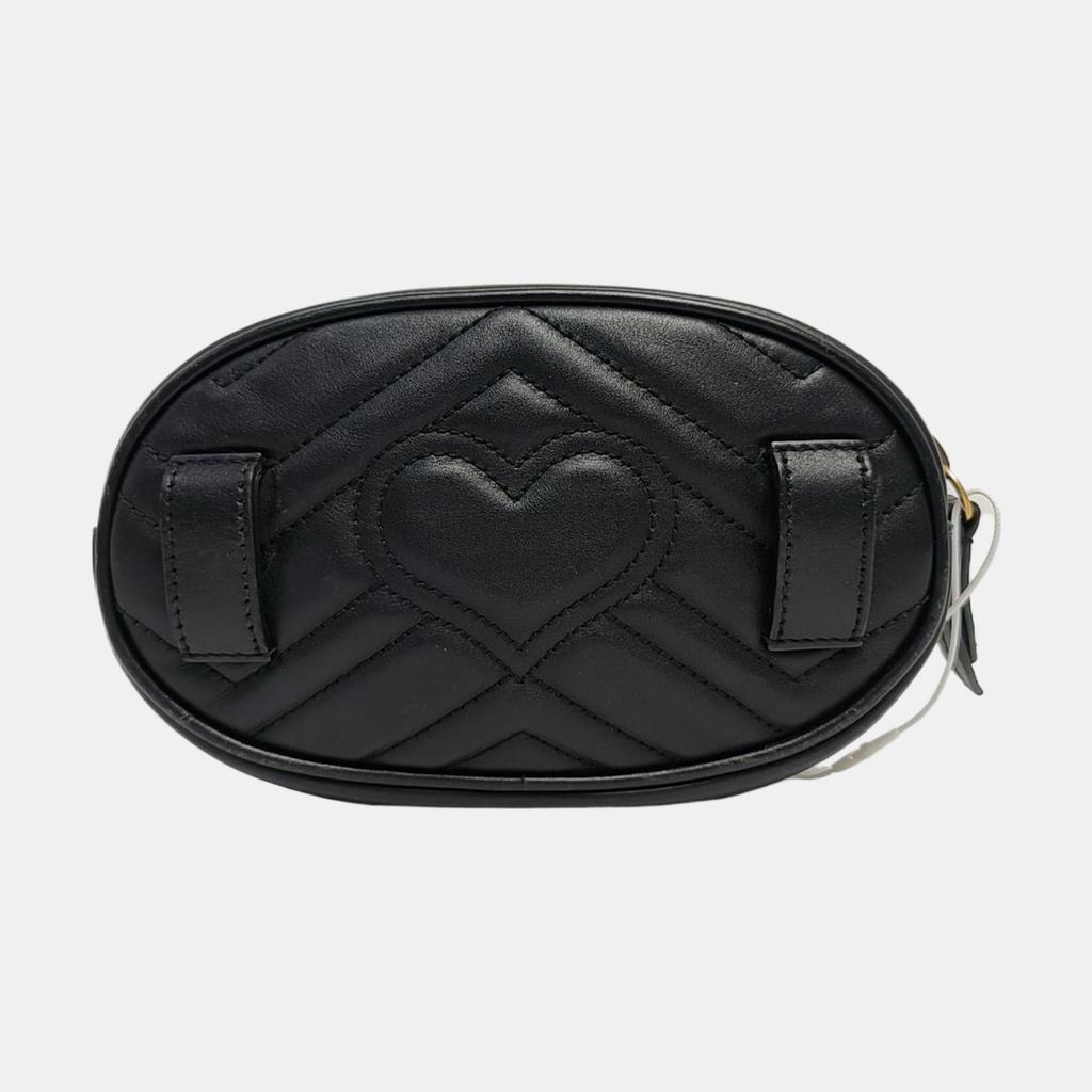 [Gebraucht] Gucci gesteppte Leder GG Marmont Matelassé Gürteltasche 38/95 'Schwarz' - Gut #1TOV7IS