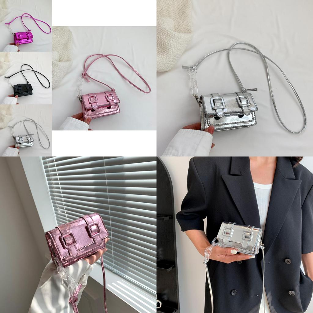 Urban Chic Mini Shoulder Bag Pu Material Box Shape Magnetic Closure Camera Pocket Stylish For Daily Use