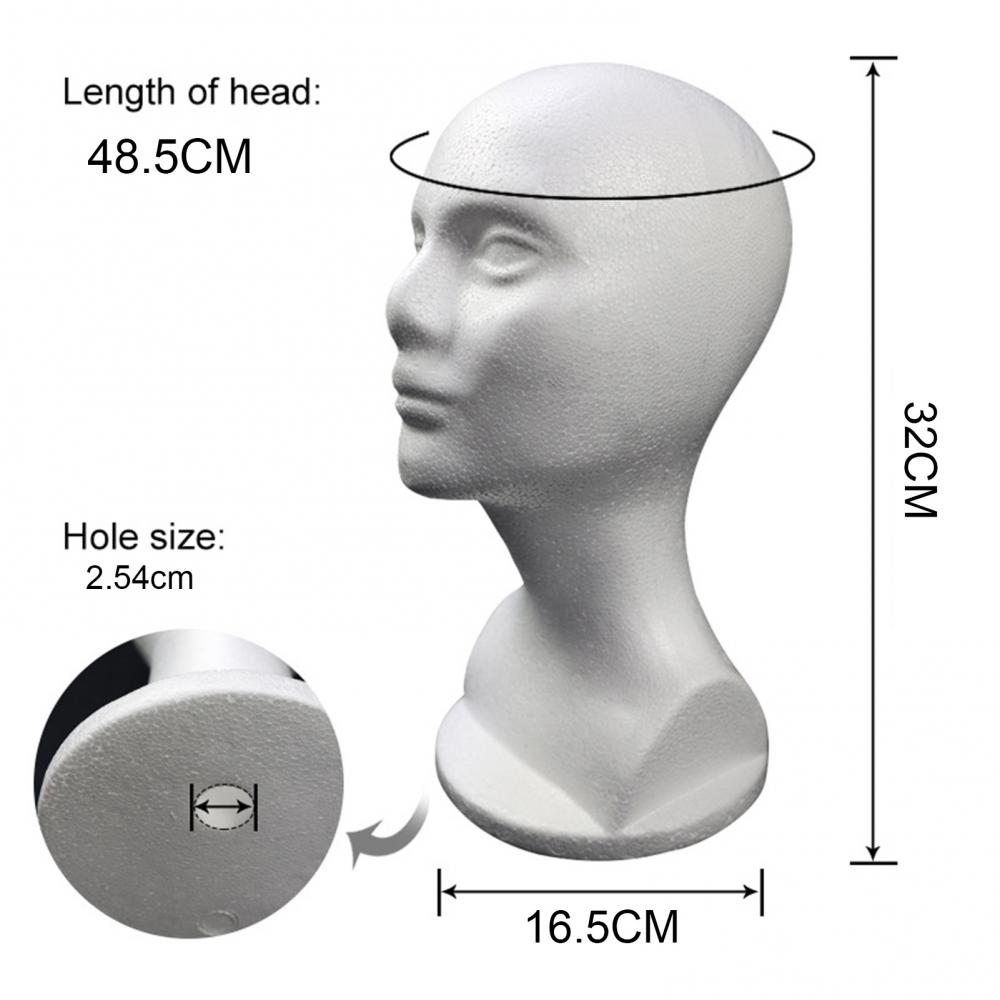 Pěnový stojan na model figuríny s hlavou pro paruky Klobouky Držák brýlí Snadné použití Stojan v obchodě pro kutilské malování v salonu