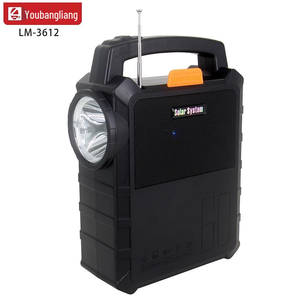12V Solar Headlight with Phone Charging & Bluetooth MP3