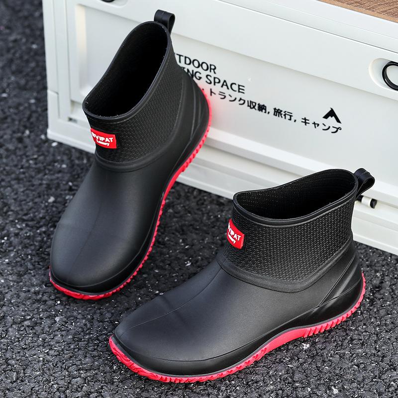 

Новые водонепроницаемые ботинки женские утолщенные износостойкие дождевые туфли нескользящая верхняя одежда резиновые сапоги короткие бахилы рабочие резиновые туфли 39