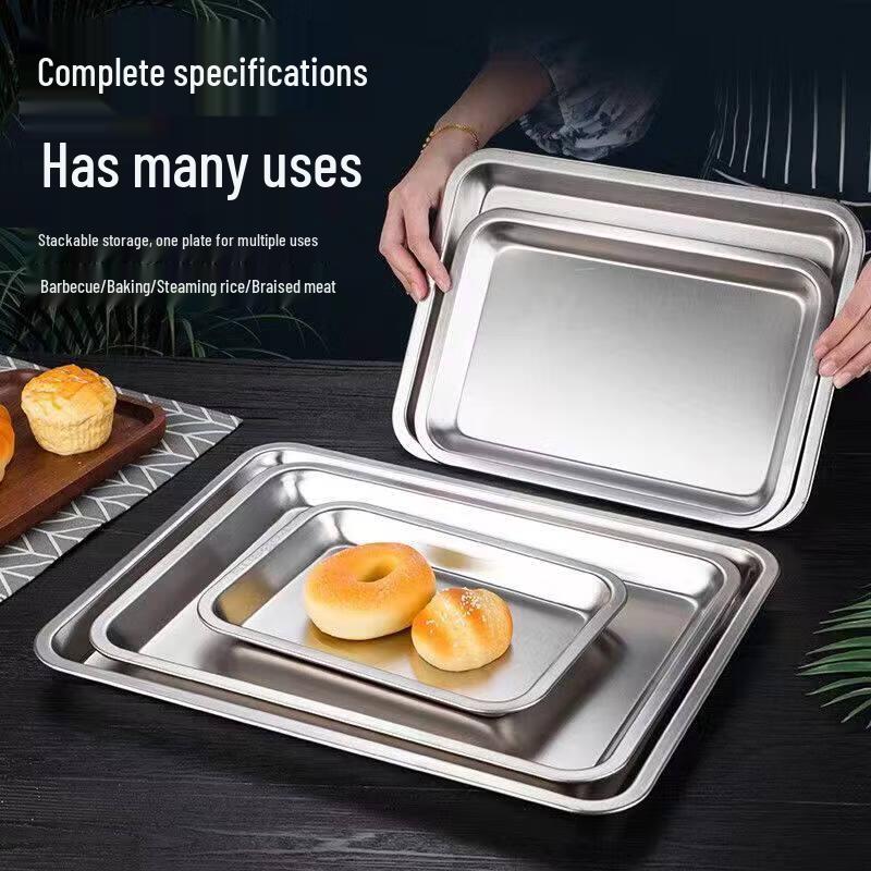 Qinjibao Stainless Steel Rectangular Multi-purpose Tray