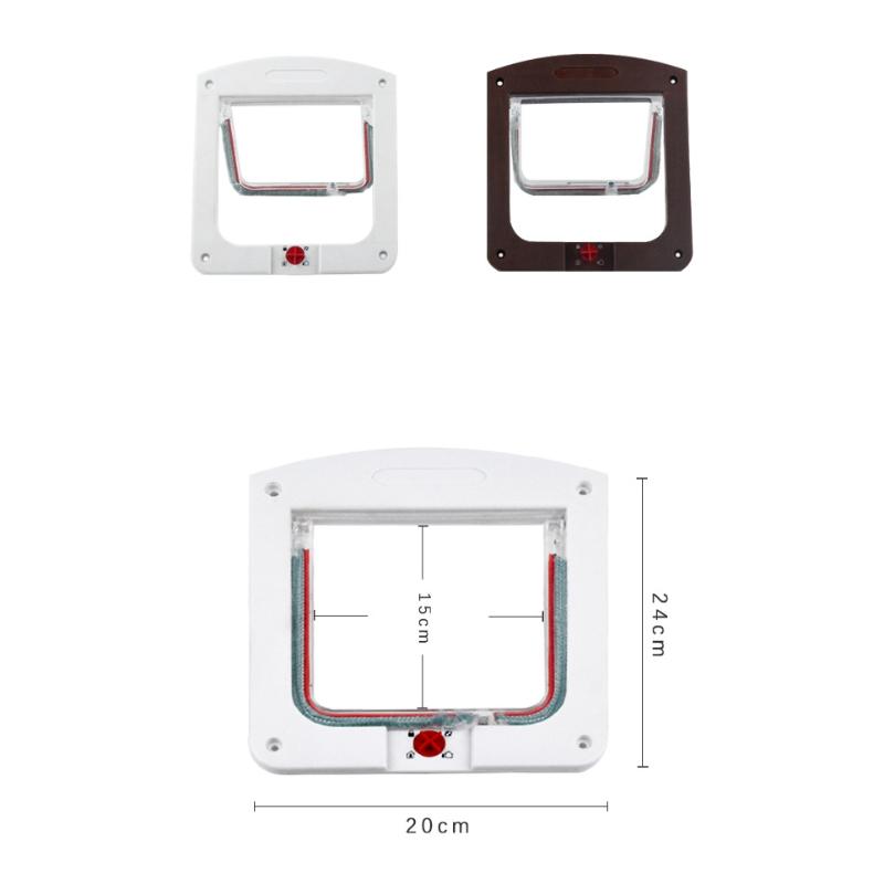 1Pc Cat Dog Flap Door With 4 Way Locking Kitten Small Pet Dual Entry And Exit Door Weatherproof Pet Safety Doors Weatherproof