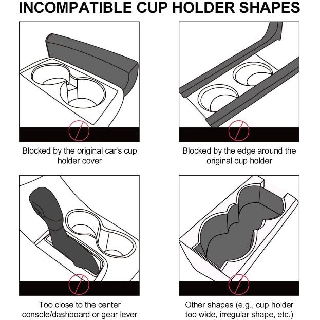 JINKEY Dual Cup Holder Expander For Car, 2 In 1 Multifunctional Large Car Cup Holder Expander Adapter With Expanded 2.69"- 3.94" Adjustable Base For