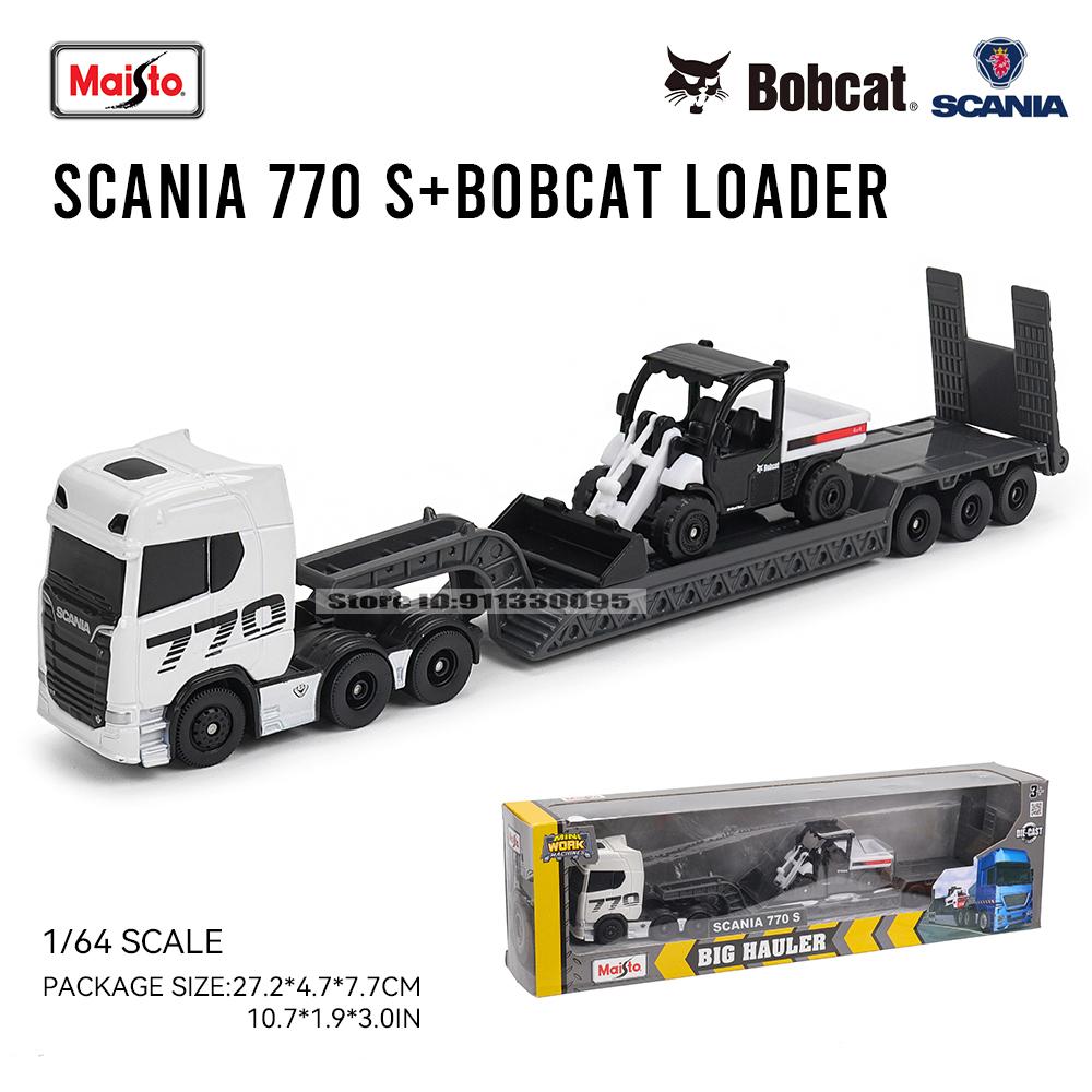 Maisto 1:64 SCANIA 770 S Volvo Gaffeltruck Transportkjøretøy Gravemaskin trykkstøpt presisjonsmodellbil Modellsamling gave