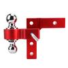 Towing Trailer Hitch Mount with Dual Balls Lock Pins 6in Adjustable Drop Aluminum for 2in Receivers Red