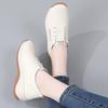 Women Platform Loafers Casual Elegant Leather Khaki Sneakers Thick Sole Height Increase Shake Shoes Large Size