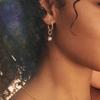 Pandora Snake Bone Pattern Design Gold Plated Copper Silver Alloy Earrings Unisex Earrings 262728C00