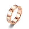 Classic Fashion Stainless Steel Heart Crystal Ring Gold Color Smooth Surface for Couples Wedding Jewelry Accessory Sizes 5-11