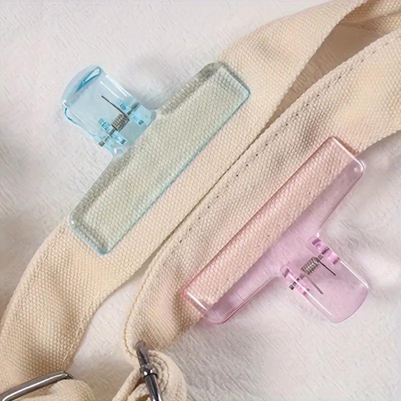 6pcs Set of Japanese Minimalist Large-Size Acrylic Transparent Macaron Color Clip Office Stationery Storage Clips, Paper Clip