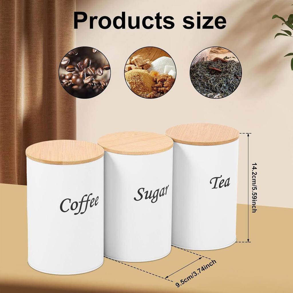 Teedosen 3 Stück Druckbeständig Lebensmittel-Organizer Kaffeebohnen-Aufbewahrungsgläser Für Süßigkeiten Haferflocken Mehl Kaffeeweißer Salz Küche