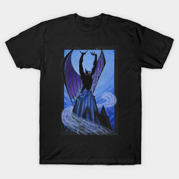 

Men Black Print T-shirt Night On Bald Mountain No-Cut Transfer Paper Print Cotton Tshirt XL чорний