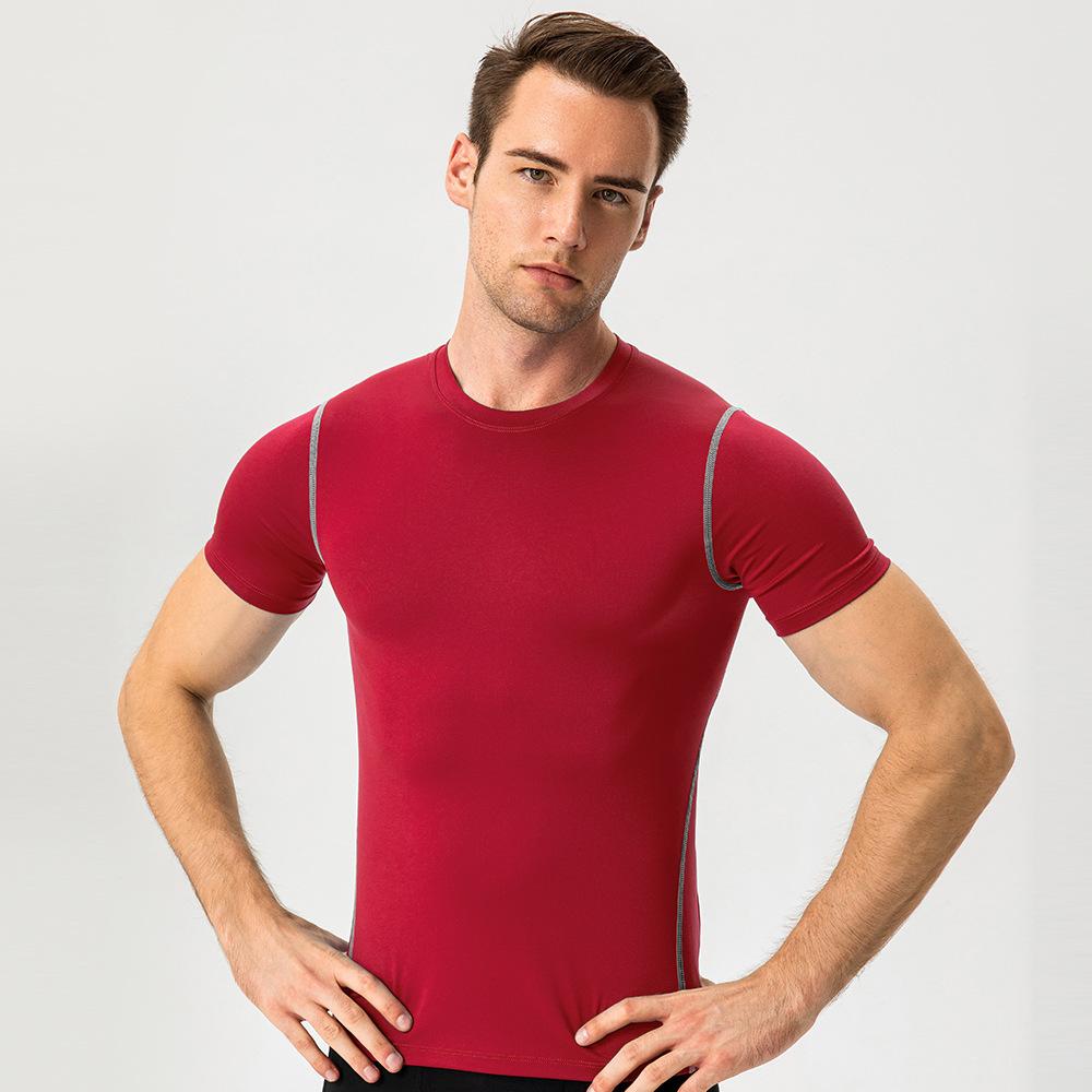 Men's Sports T Shirts Running Fitness Tight Training Jogging Shorts Sleeve Outdoors Tops