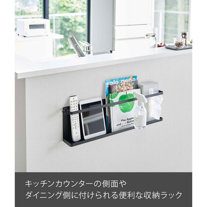 [Yamazaki] Gypsum Board Hook Rack with Wood Screws, Black, Approx. W60xD8.5xH18cm, Tower Multifunctional Rack with Hooks, 5477